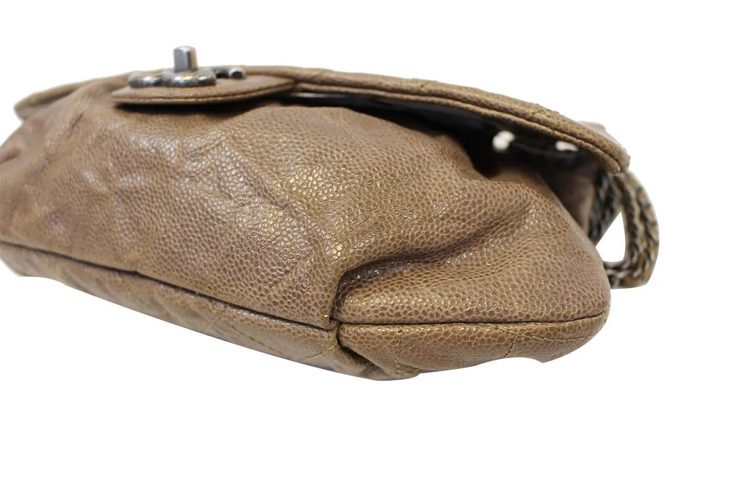 CHANEL CC Flap Medium Dark Brown Caviar Leather Shoulder Bag