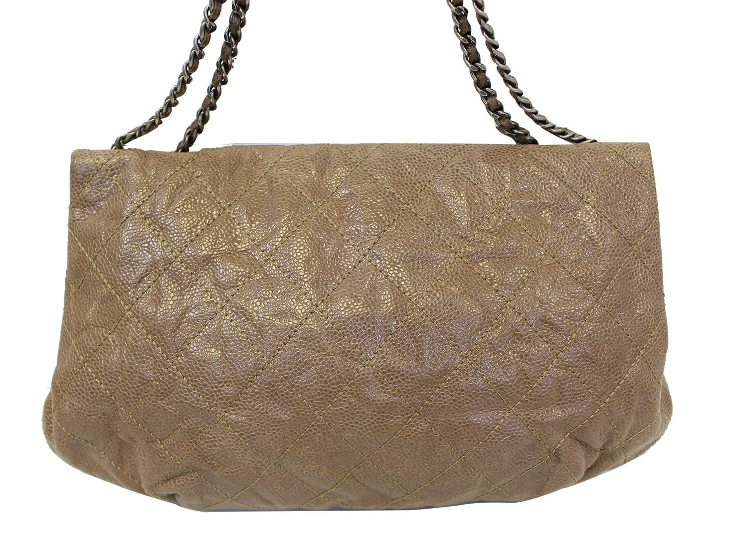 CHANEL CC Flap Medium Dark Brown Caviar Leather Shoulder Bag