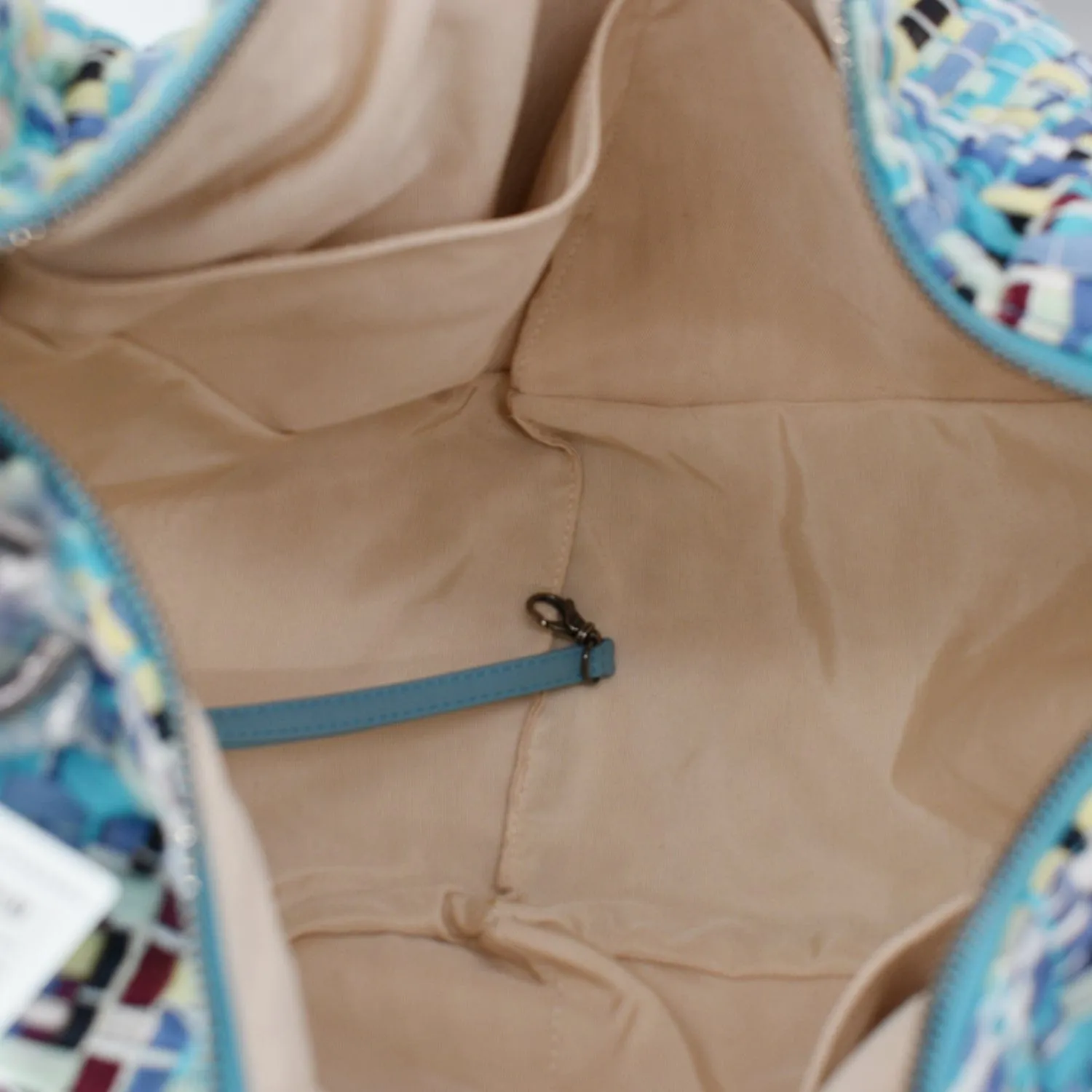 CHANEL Coco Cuba Hammock Tweed Woven Hobo Bag Turquoise