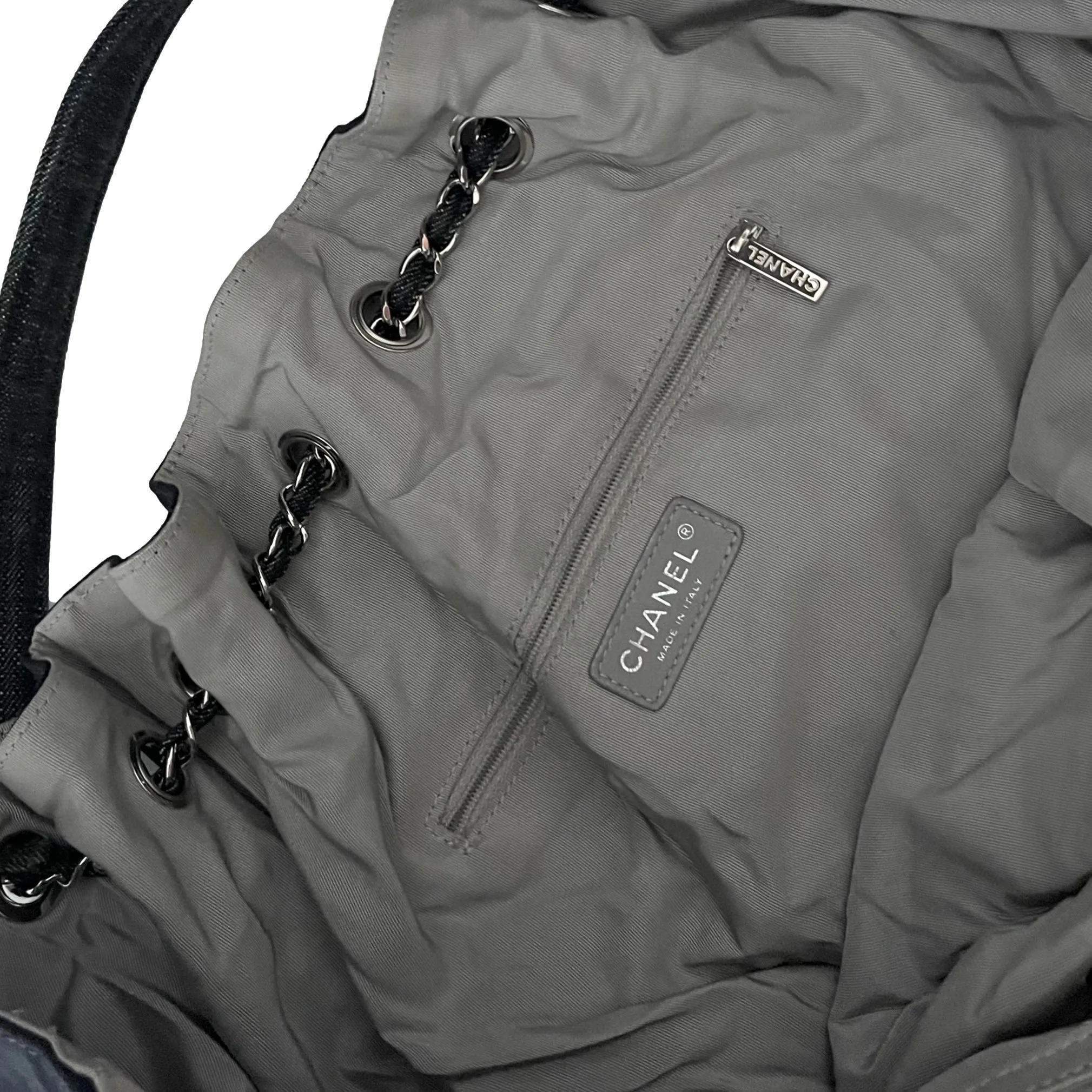 Chanel Denim Logo Hobo Bag