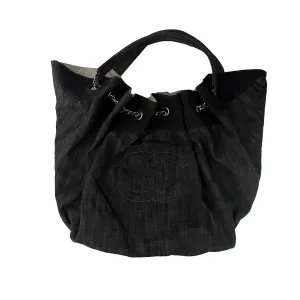 Chanel Denim Logo Hobo Bag