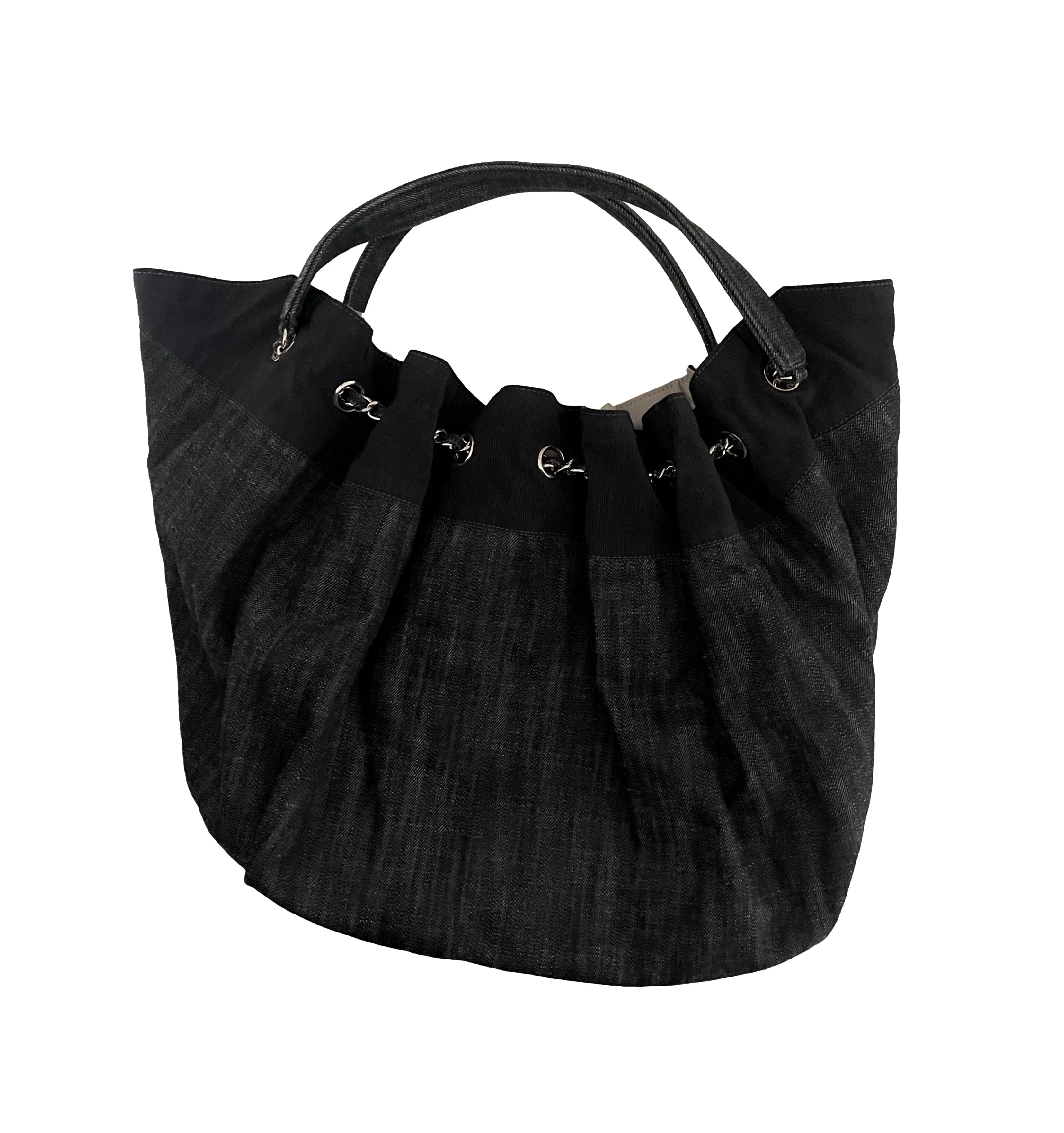 Chanel Denim Logo Hobo Bag