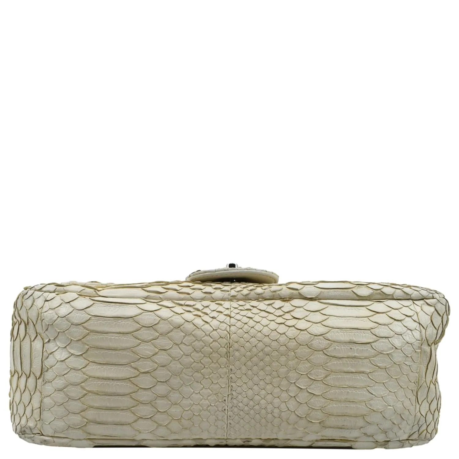 CHANEL Flap Python Leather Crossbody Bag Ivory