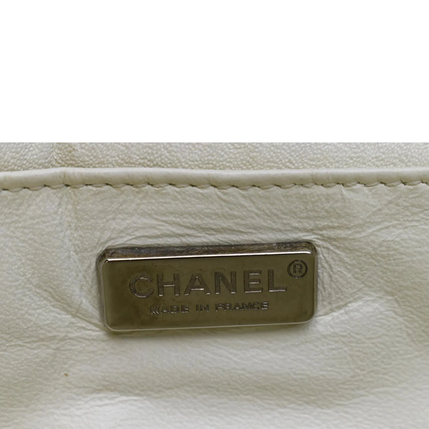 CHANEL Flap Python Leather Crossbody Bag Ivory