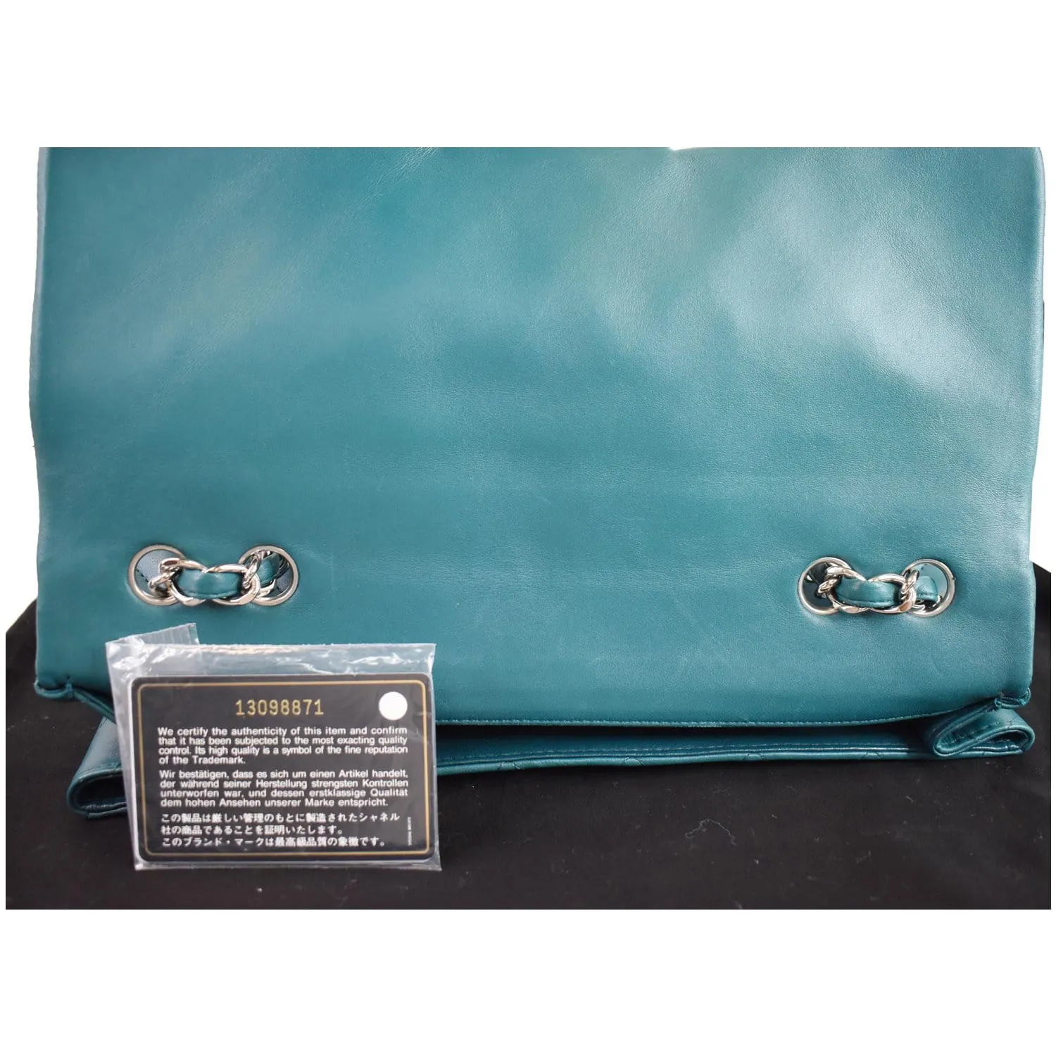 CHANEL Jumbo Classic Single Flap Lambskin Crossbody Bag Teal