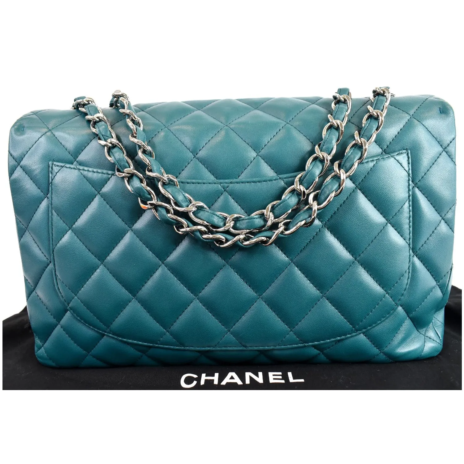 CHANEL Jumbo Classic Single Flap Lambskin Crossbody Bag Teal