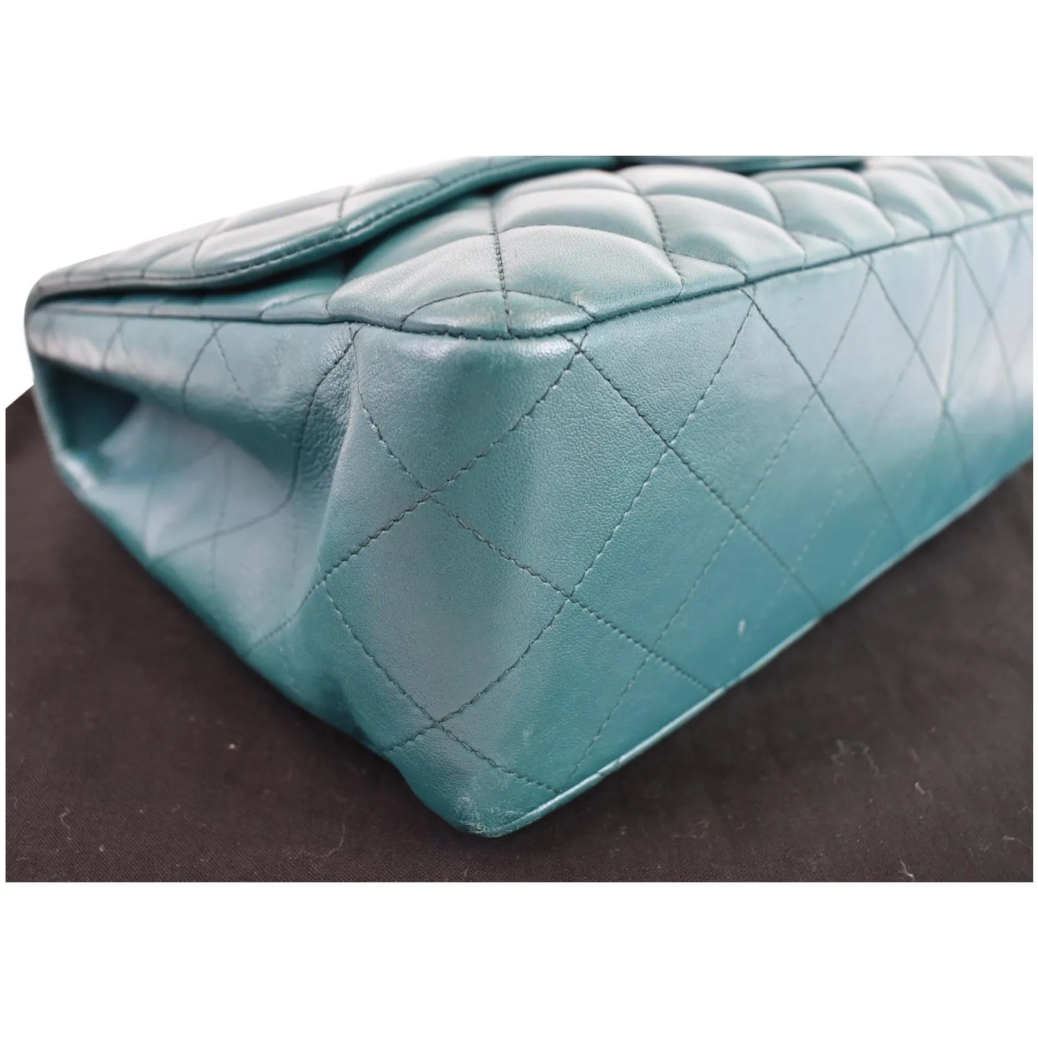CHANEL Jumbo Classic Single Flap Lambskin Crossbody Bag Teal