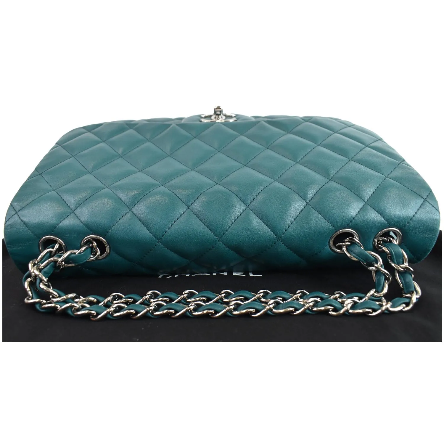 CHANEL Jumbo Classic Single Flap Lambskin Crossbody Bag Teal