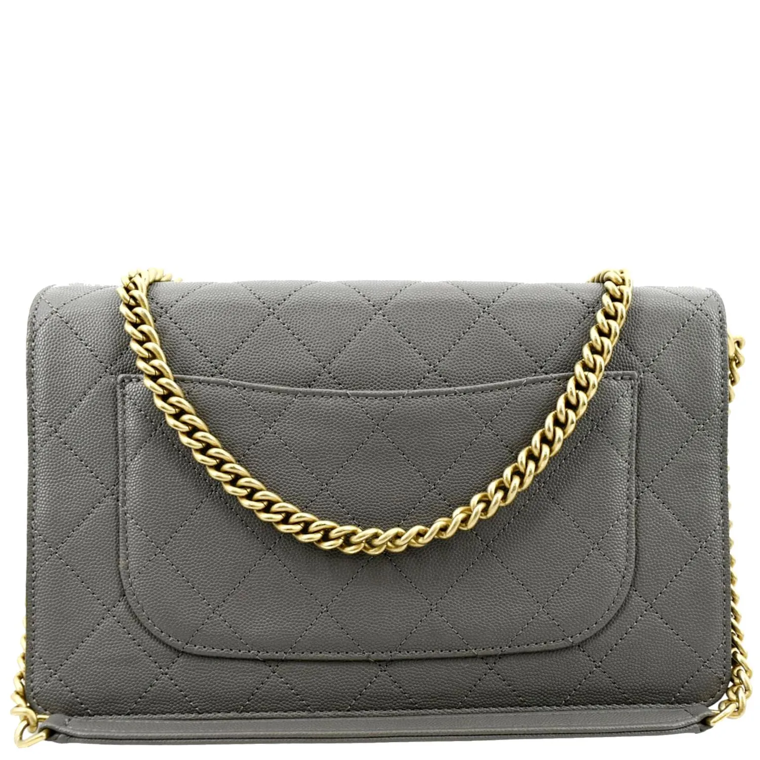 CHANEL Lady Coco Flap Suede Caviar Leather Crossbody Bag Gray