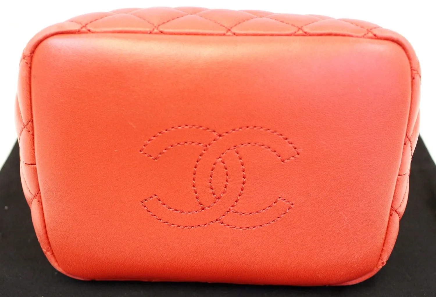 Chanel Red Quilted Lambskin Forever Small Hobo Bag