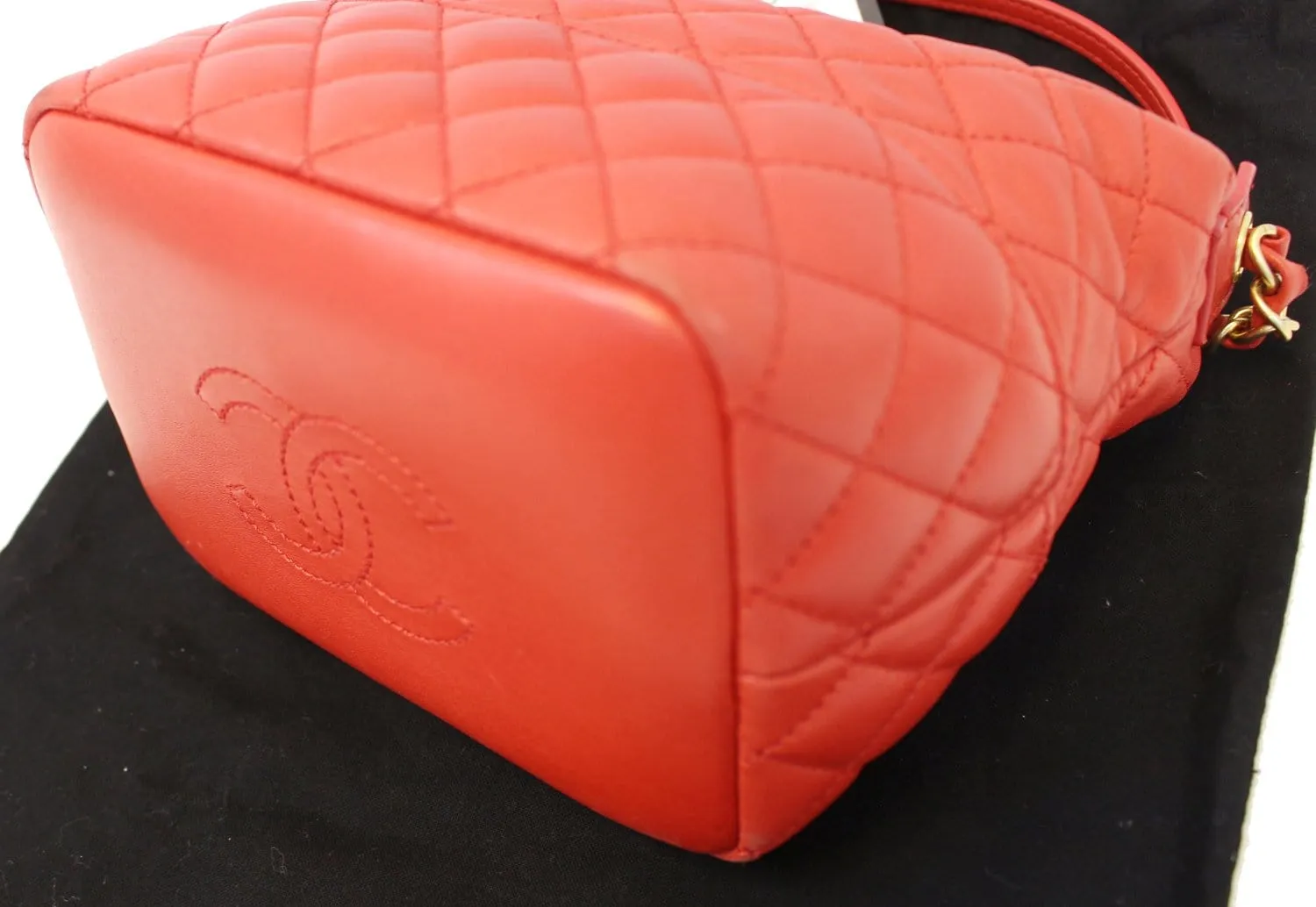 Chanel Red Quilted Lambskin Forever Small Hobo Bag
