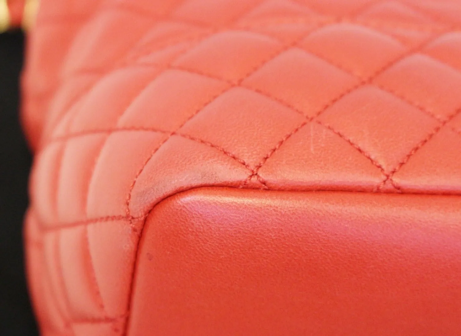 Chanel Red Quilted Lambskin Forever Small Hobo Bag