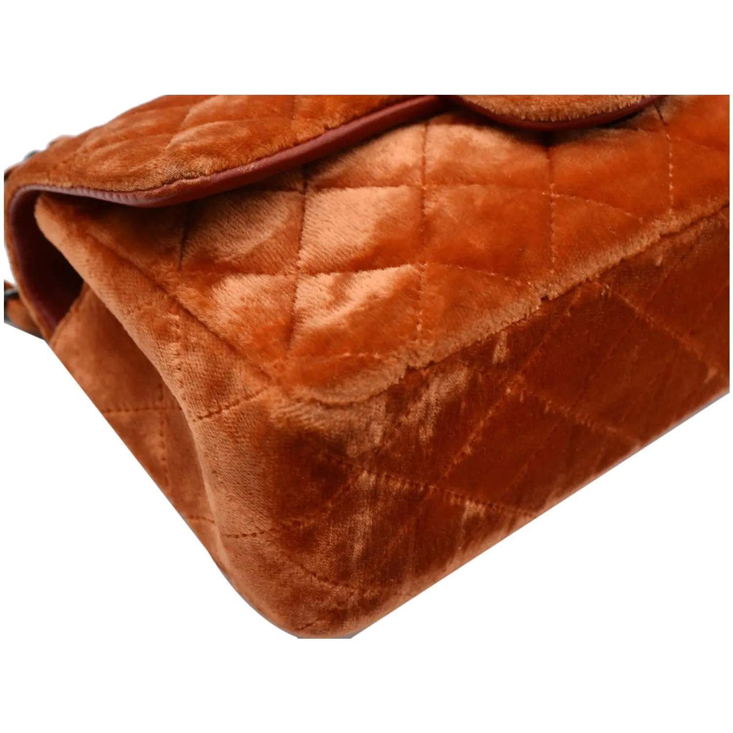 CHANEL Small Flap Quilted Velvet Crossbody Bag Coral - 25% OFF