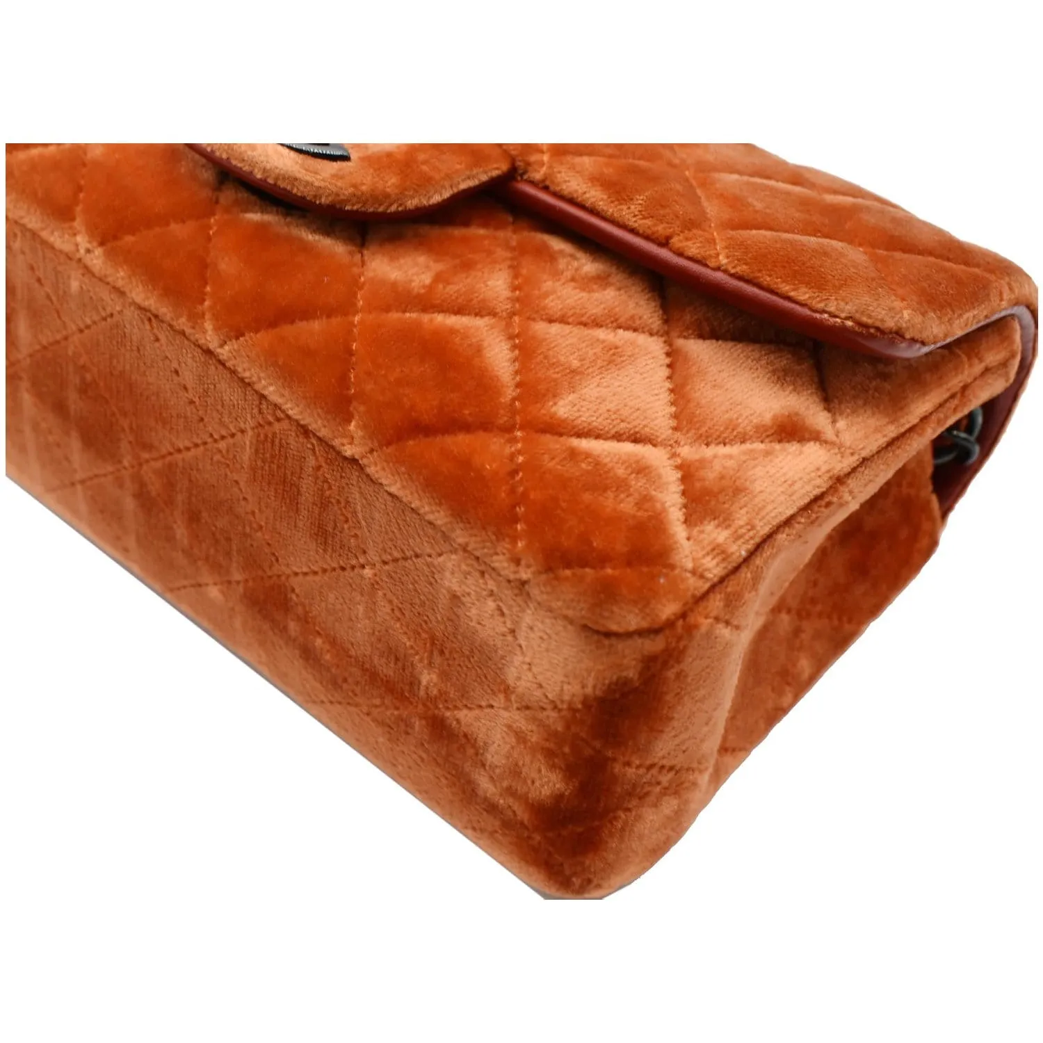 CHANEL Small Flap Quilted Velvet Crossbody Bag Coral - 25% OFF
