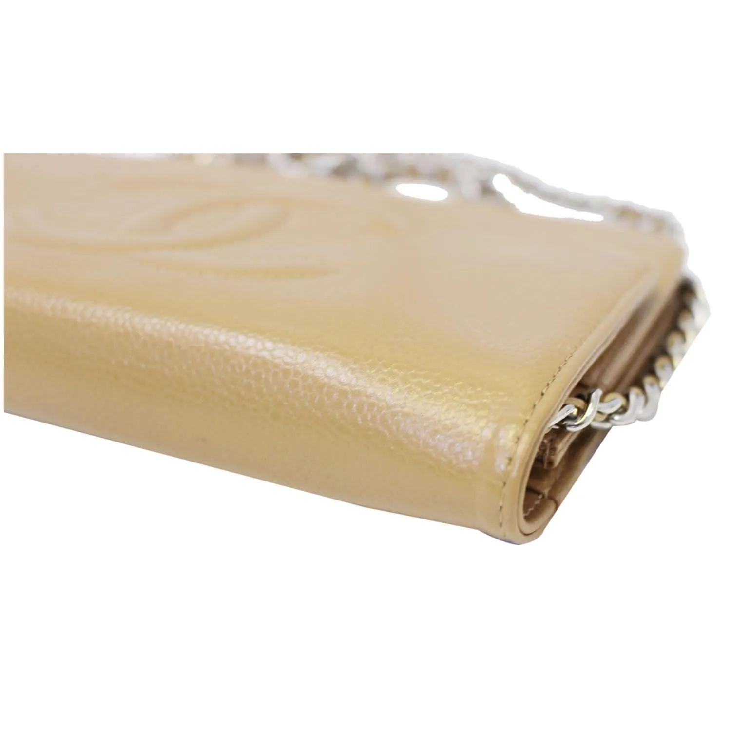 CHANEL Timeless WOC Caviar Leather Clutch Crossbody Bag Beige