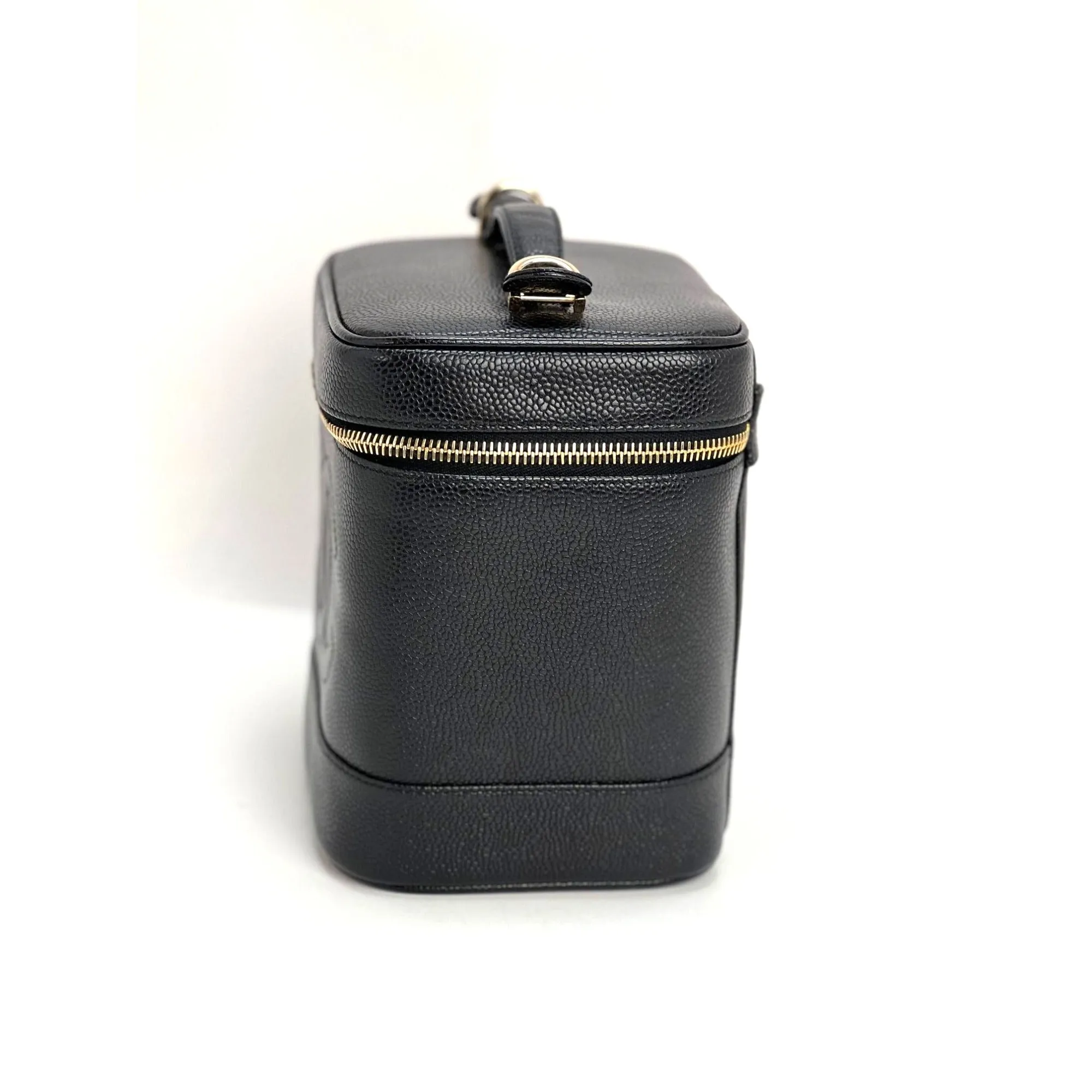 Chanel Vanity Cosmetic Case Black Caviar Leather Bag