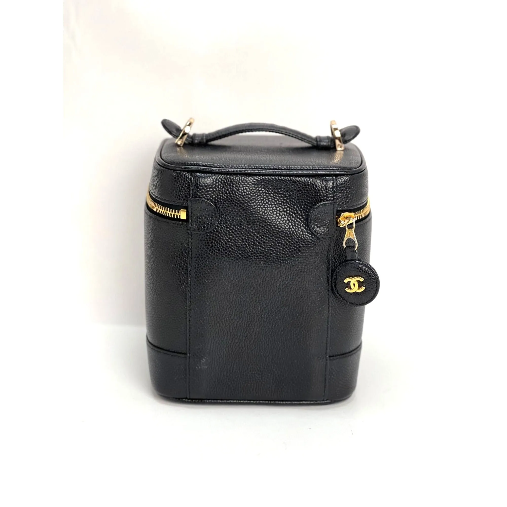 Chanel Vanity Cosmetic Case Black Caviar Leather Bag