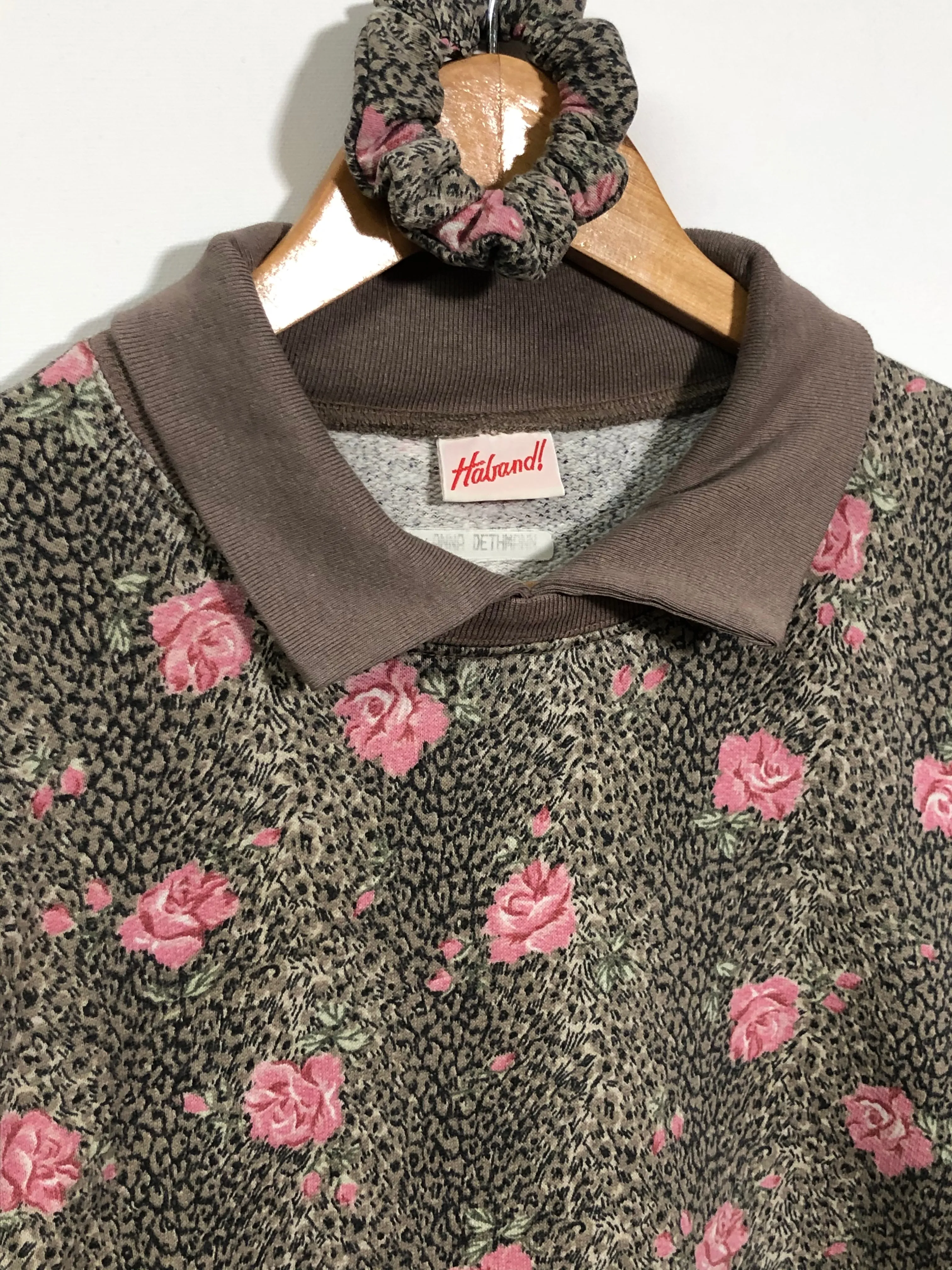 Cheetah Rose Cropped Sweater Set (L)