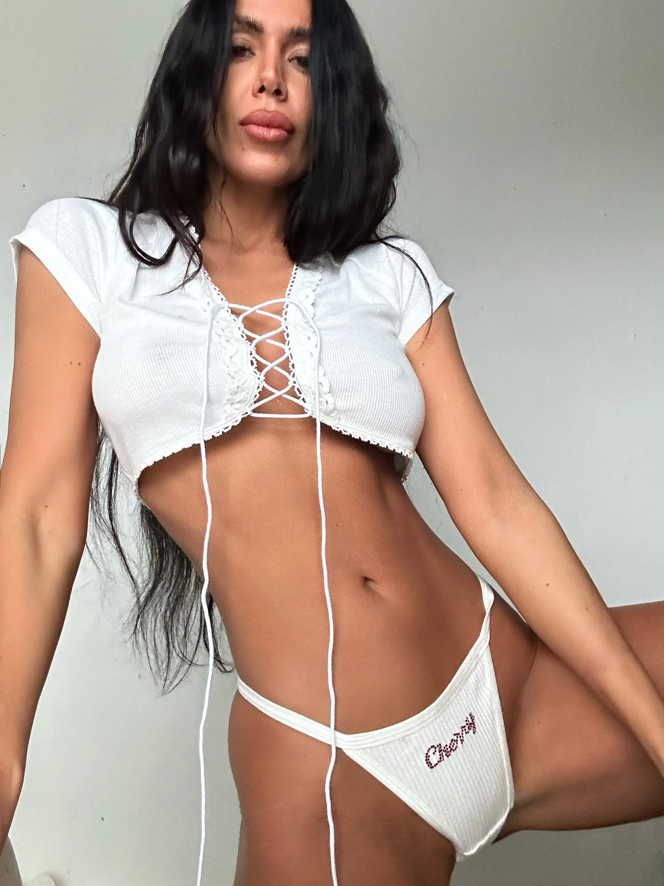 Cherry Diamonte Thong