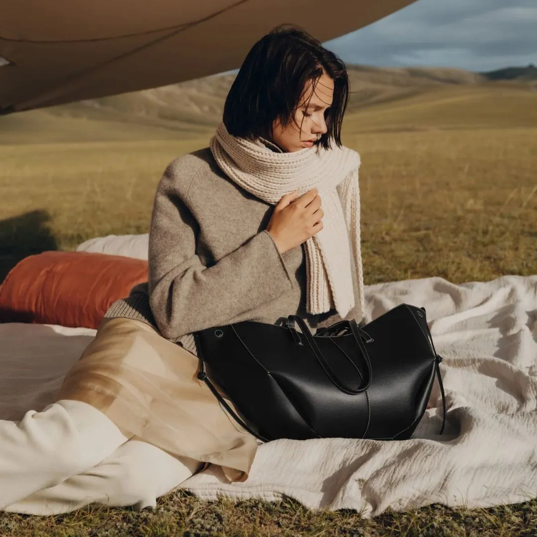 Chloe™ | Large Leather Tote Bag