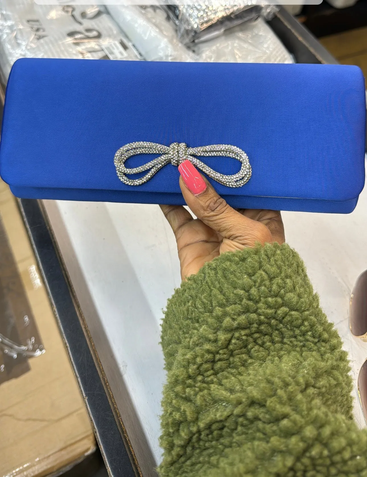 Chloe Satin Clutch Bag
