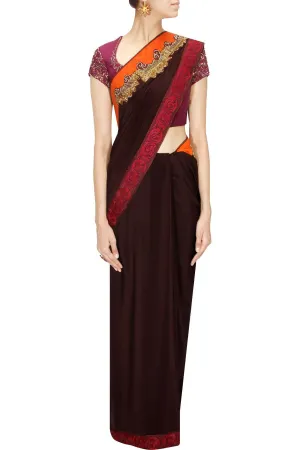 Chocolate Colour Saree