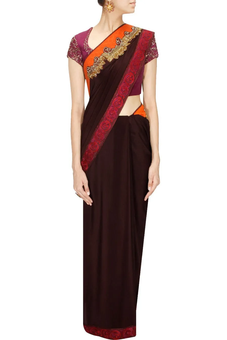 Chocolate Colour Saree