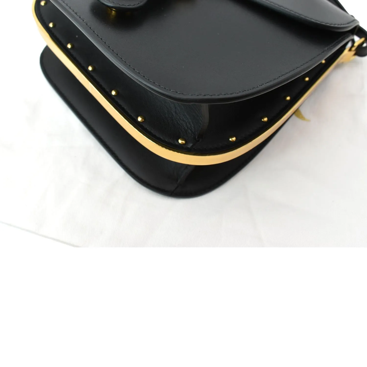 CHRISTIAN DIOR Bobby Frame Calfskin Leather Crossbody Bag Black