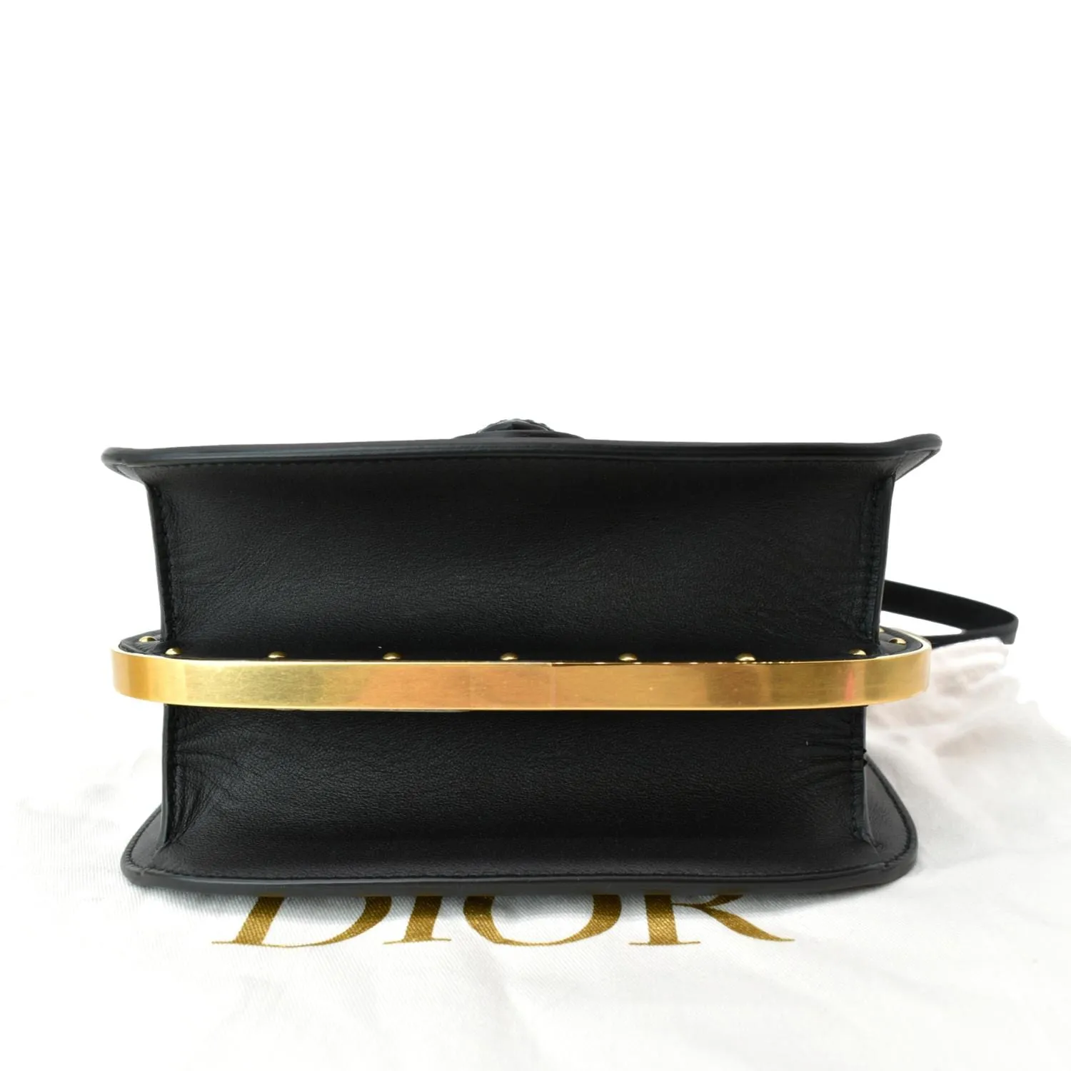 CHRISTIAN DIOR Bobby Frame Calfskin Leather Crossbody Bag Black