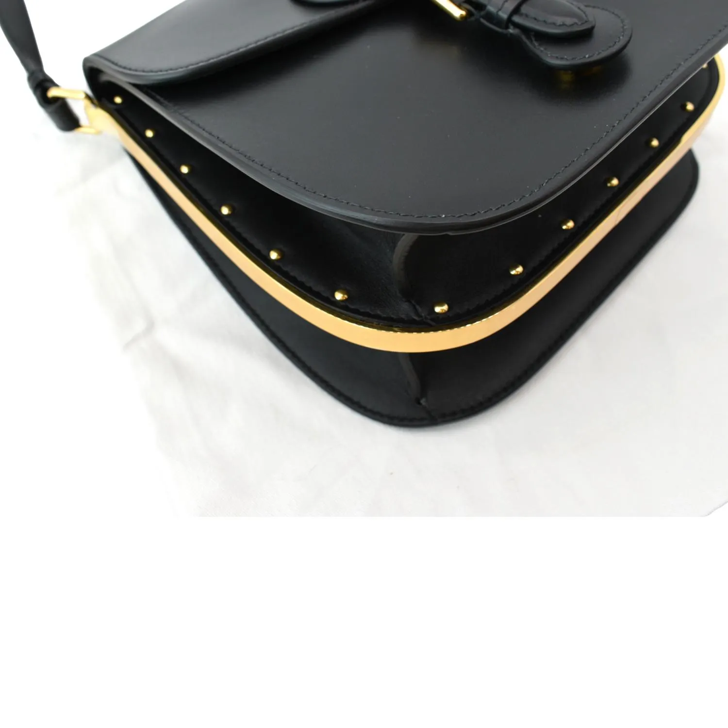CHRISTIAN DIOR Bobby Frame Calfskin Leather Crossbody Bag Black