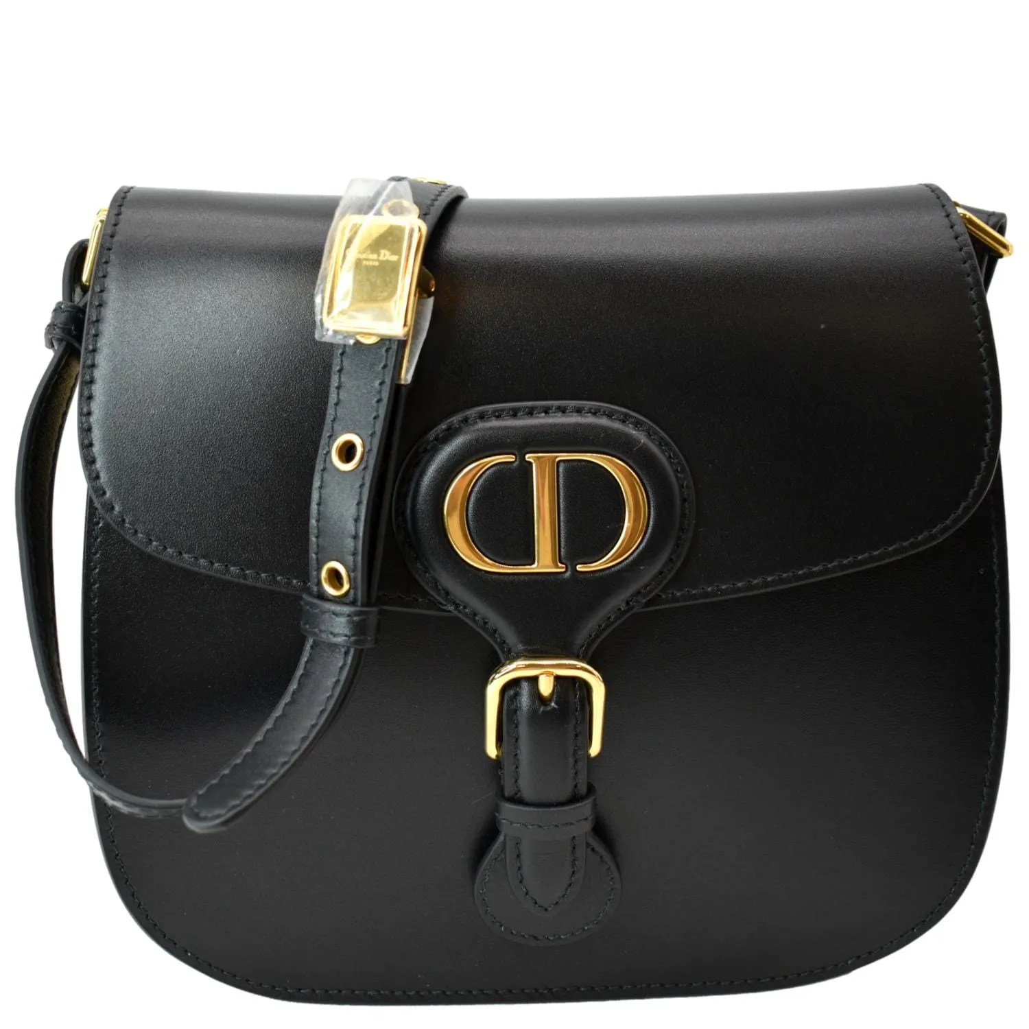 CHRISTIAN DIOR Bobby Frame Calfskin Leather Crossbody Bag Black