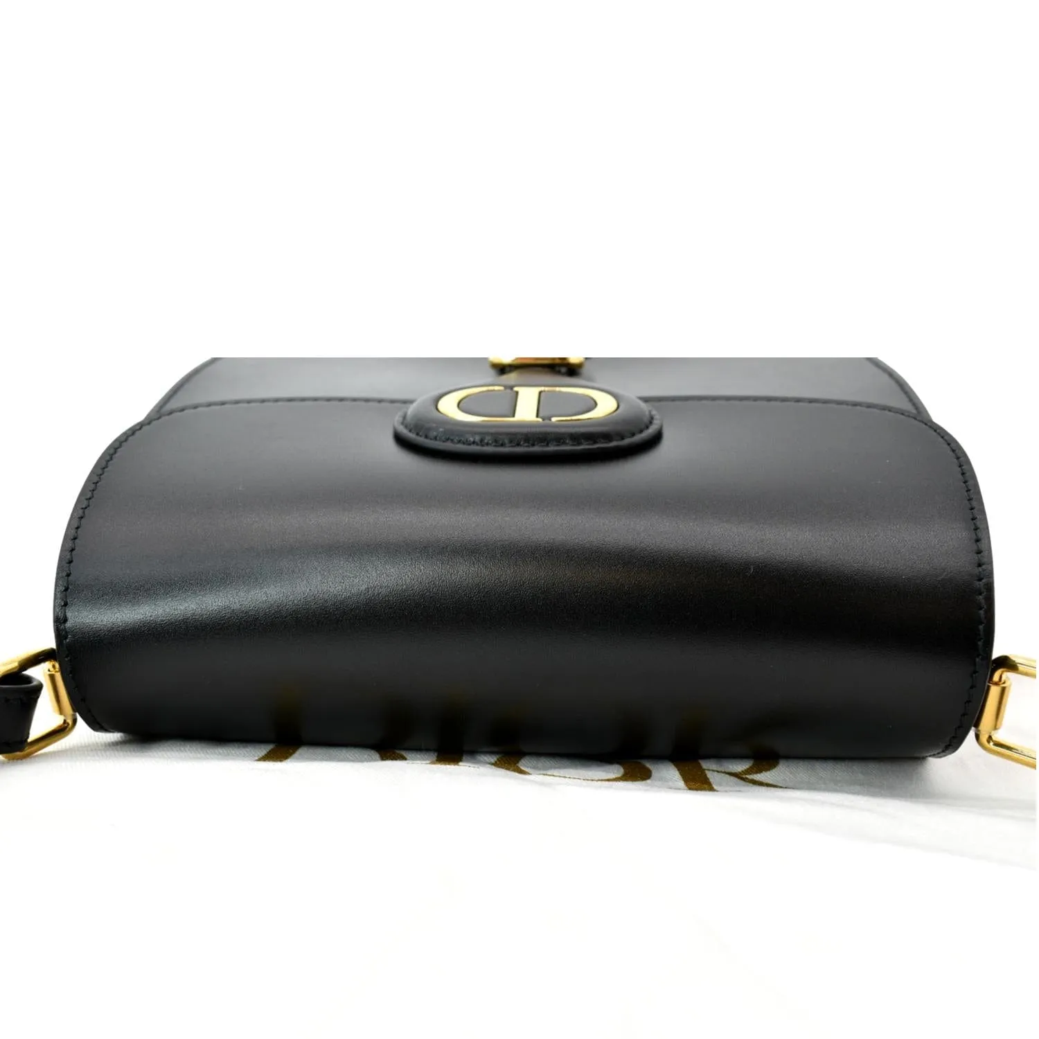 CHRISTIAN DIOR Bobby Frame Calfskin Leather Crossbody Bag Black