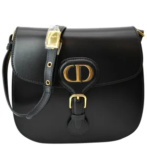 CHRISTIAN DIOR Bobby Frame Calfskin Leather Crossbody Bag Black