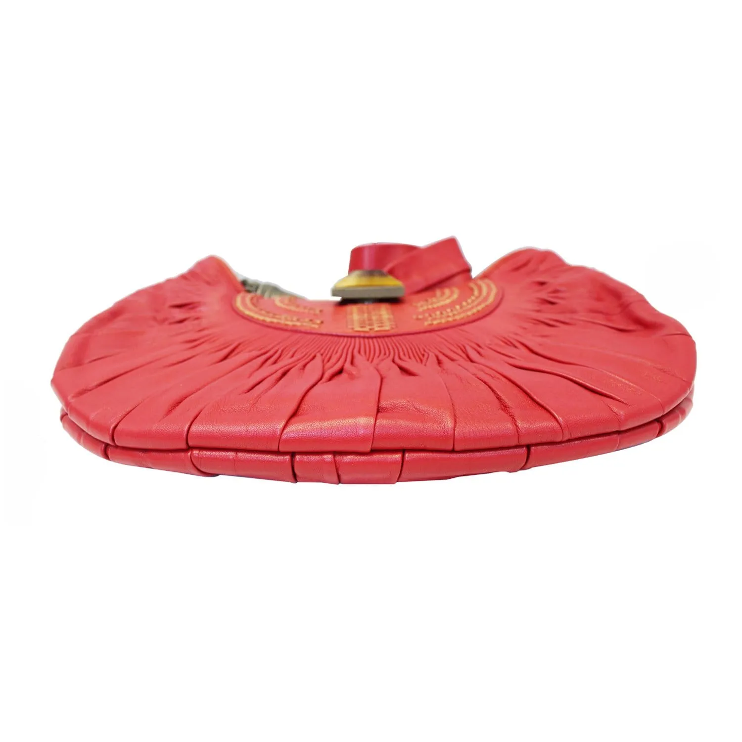 CHRISTIAN DIOR Plisse Pleated Leather Hobo Bag Red - 20% OFF