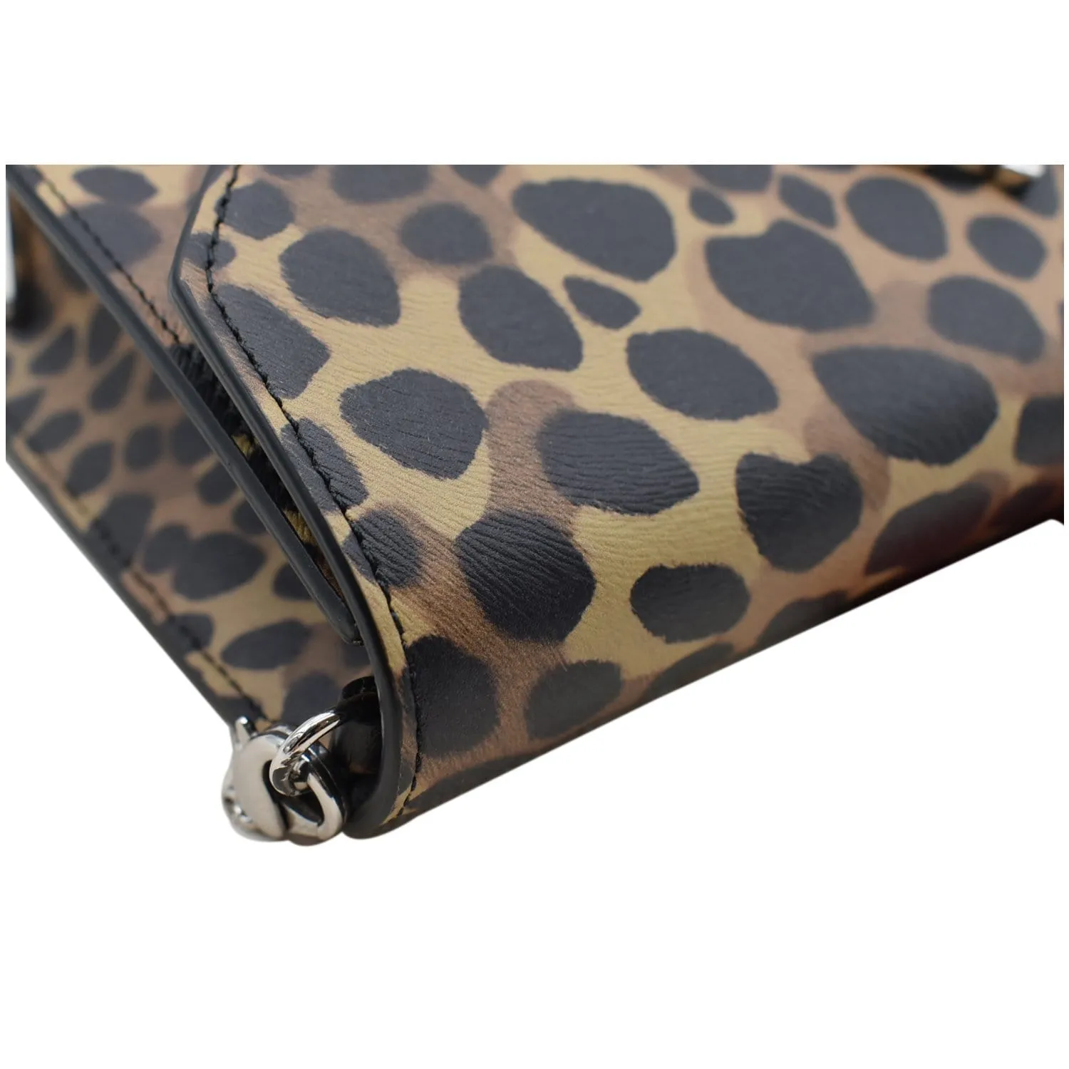 CHRISTIAN LOUBOUTIN Loubi54 Animal Print Embossed Leather Crossbody Bag Brown
