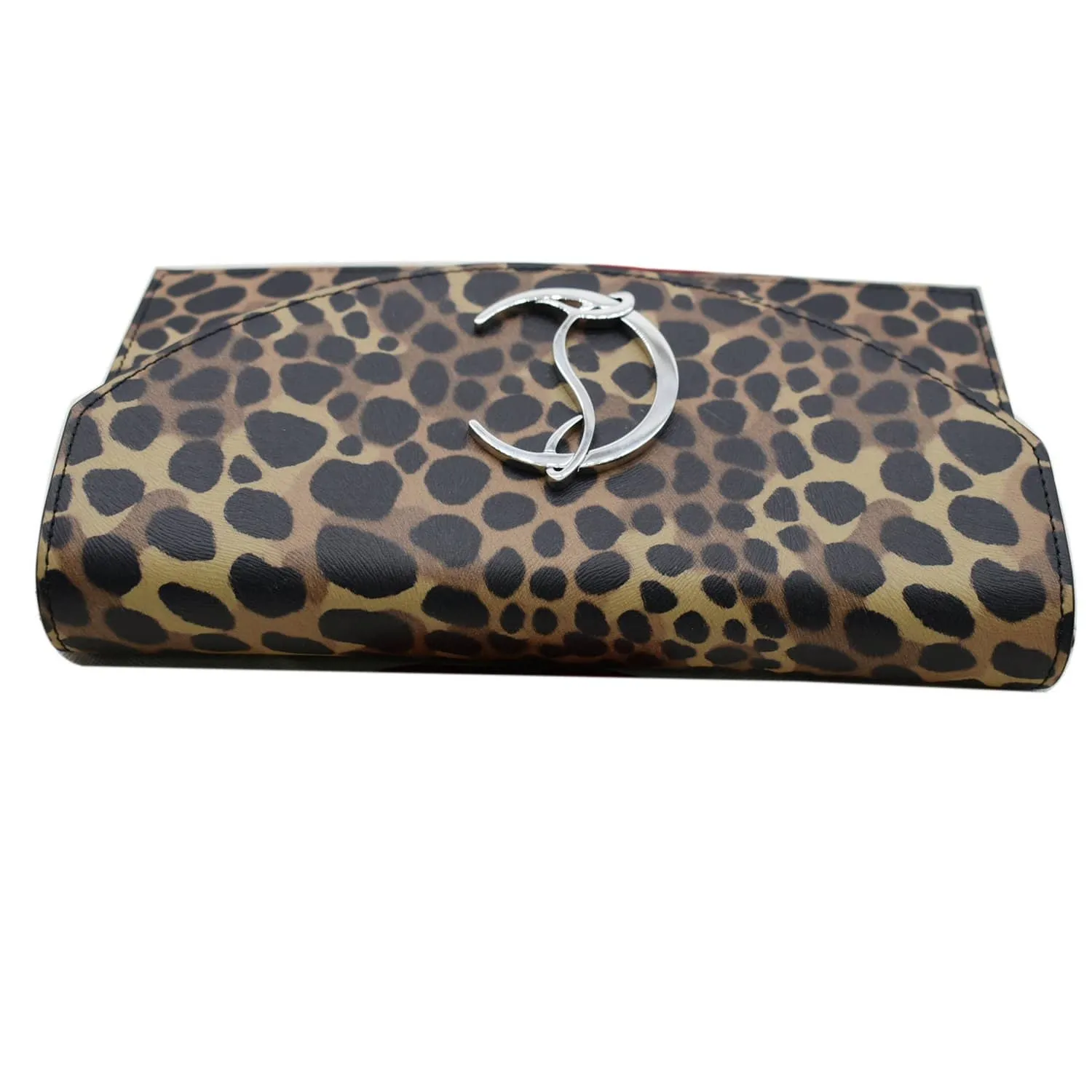 CHRISTIAN LOUBOUTIN Loubi54 Animal Print Embossed Leather Crossbody Bag Brown