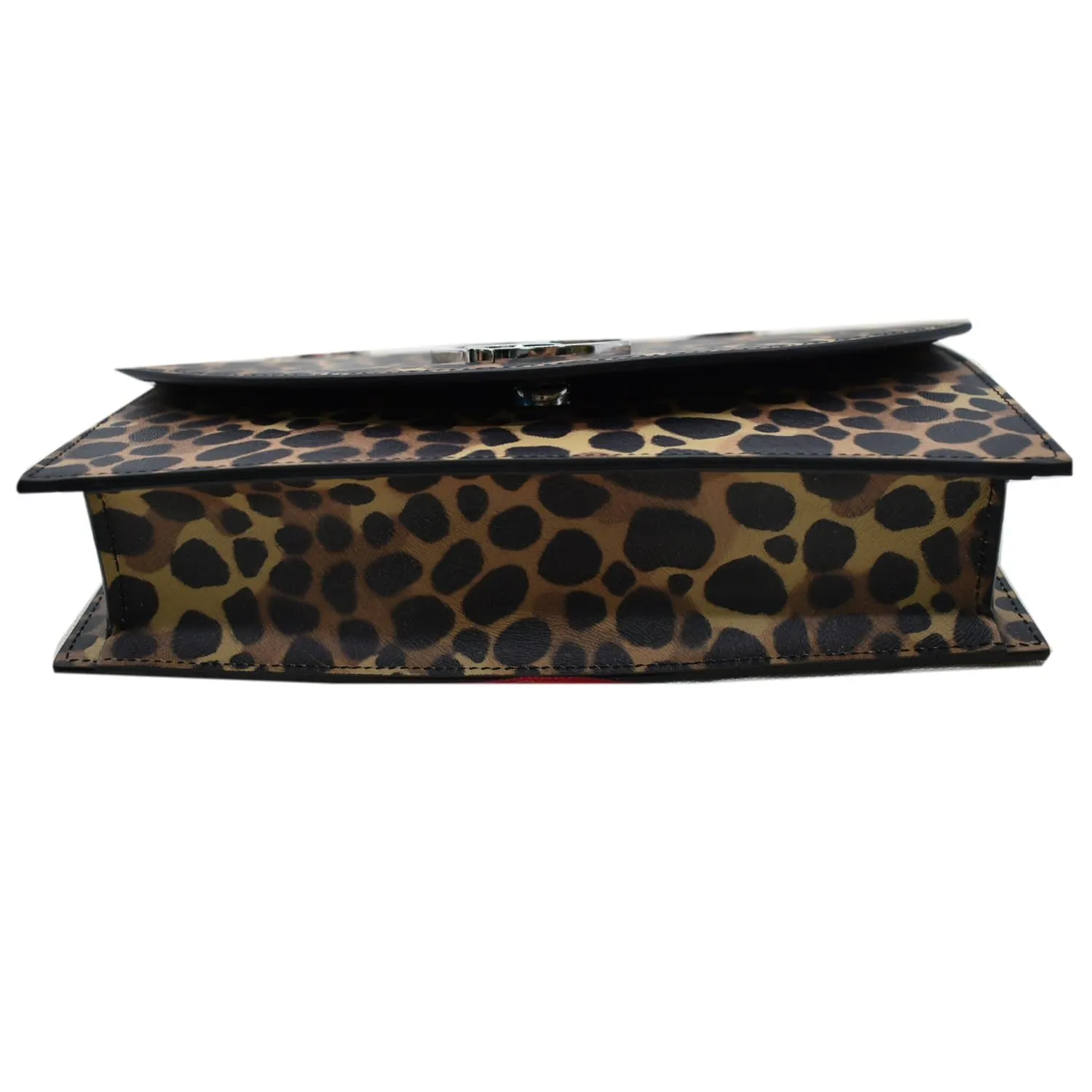 CHRISTIAN LOUBOUTIN Loubi54 Animal Print Embossed Leather Crossbody Bag Brown