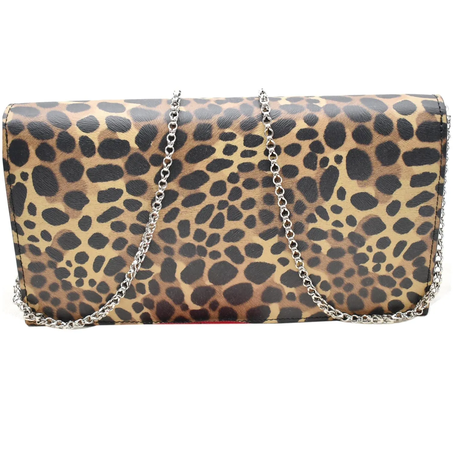 CHRISTIAN LOUBOUTIN Loubi54 Animal Print Embossed Leather Crossbody Bag Brown