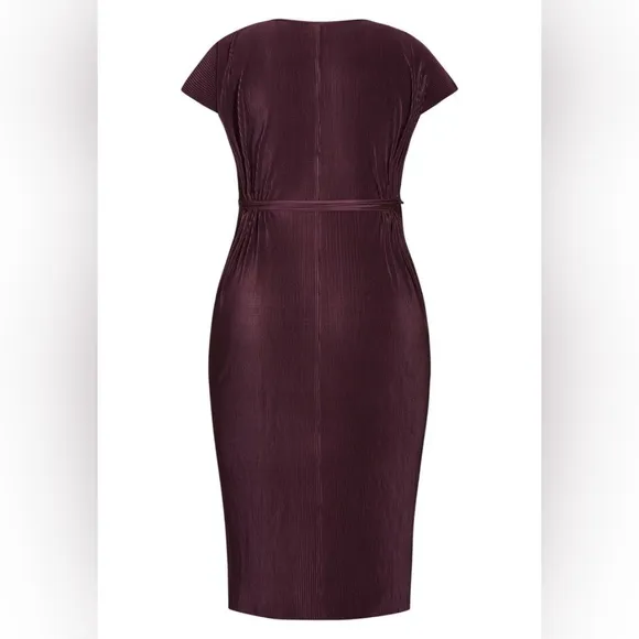 City chic baby pleat spiced Plum midi dress new nwt 14 XS