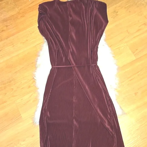 City chic baby pleat spiced Plum midi dress new nwt 14 XS