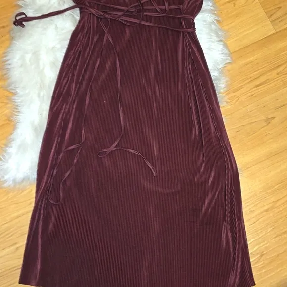 City chic baby pleat spiced Plum midi dress new nwt 14 XS