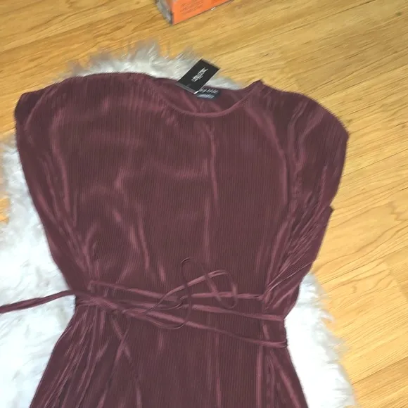 City chic baby pleat spiced Plum midi dress new nwt 14 XS