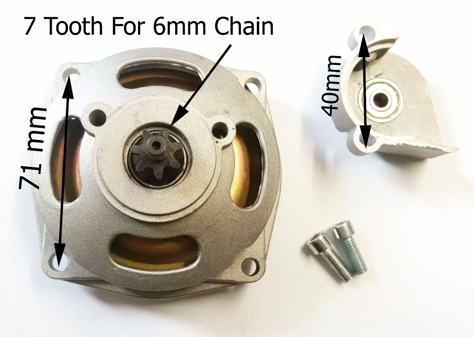 CL019SET 7 TOOTH FRONT SPROCKET , BELL HOUSING & CLUTCH 49CC MINI MOTO MINI QUAD BIKE
