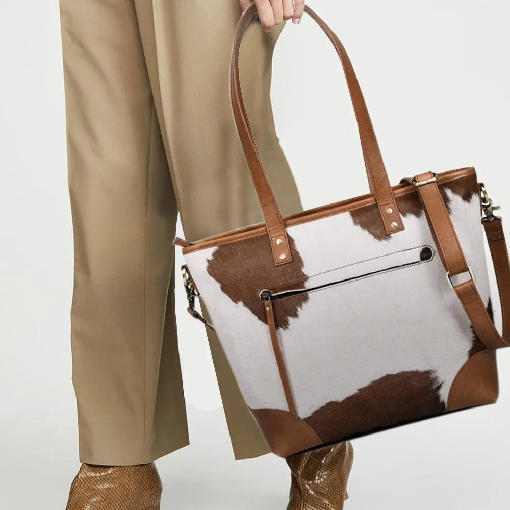 Claire Cowhide Hair Zip Tote   FREE MATCHING WALLET
