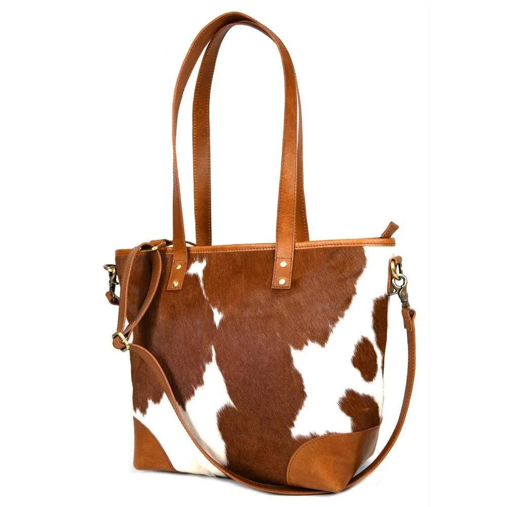Claire Cowhide Hair Zip Tote   FREE MATCHING WALLET