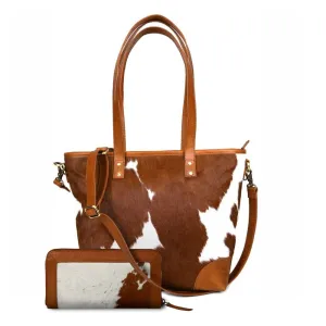 Claire Cowhide Hair Zip Tote   FREE MATCHING WALLET