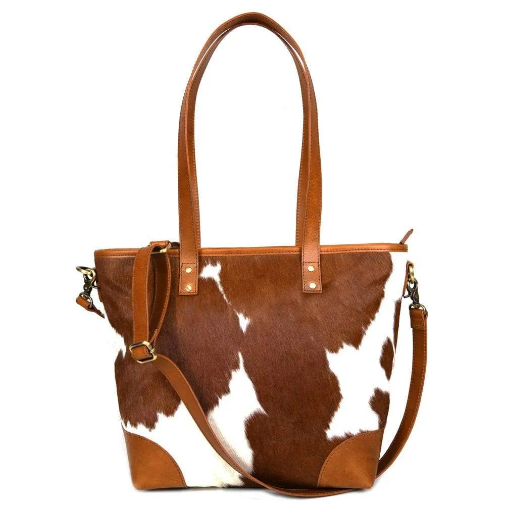 Claire Cowhide Hair Zip Tote   FREE MATCHING WALLET