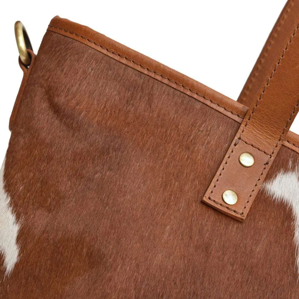 Claire Cowhide Hair Zip Tote   FREE MATCHING WALLET