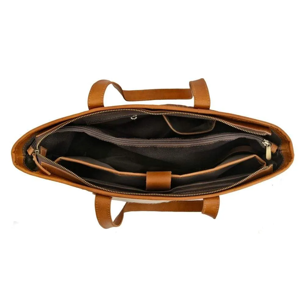 Claire Cowhide Hair Zip Tote   FREE MATCHING WALLET