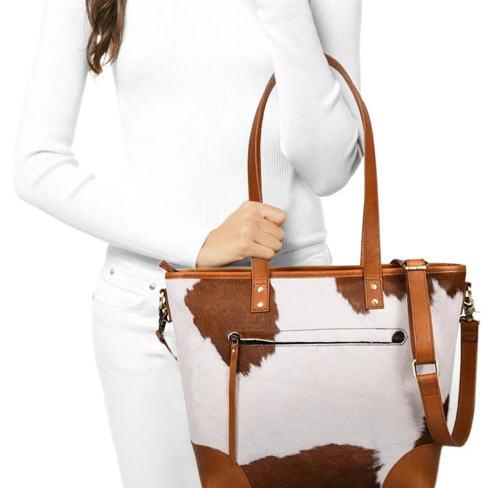 Claire Cowhide Hair Zip Tote   FREE MATCHING WALLET